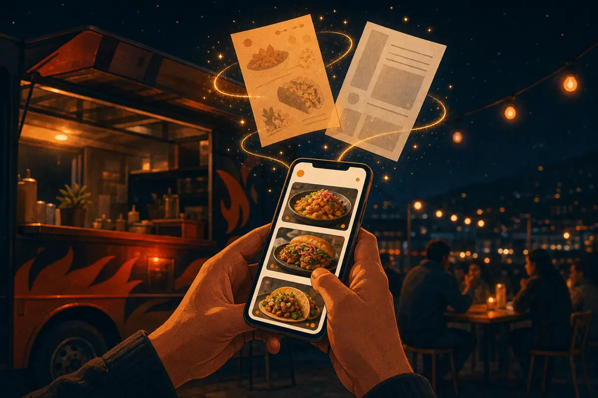 Un dueño fotografía su carta de papel y se convierte en una carta digital en el celular